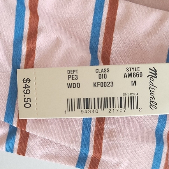 MADEWELL Stripe Bandeau Bikini Top Bottom Swimsuit - Picture 11 of 15